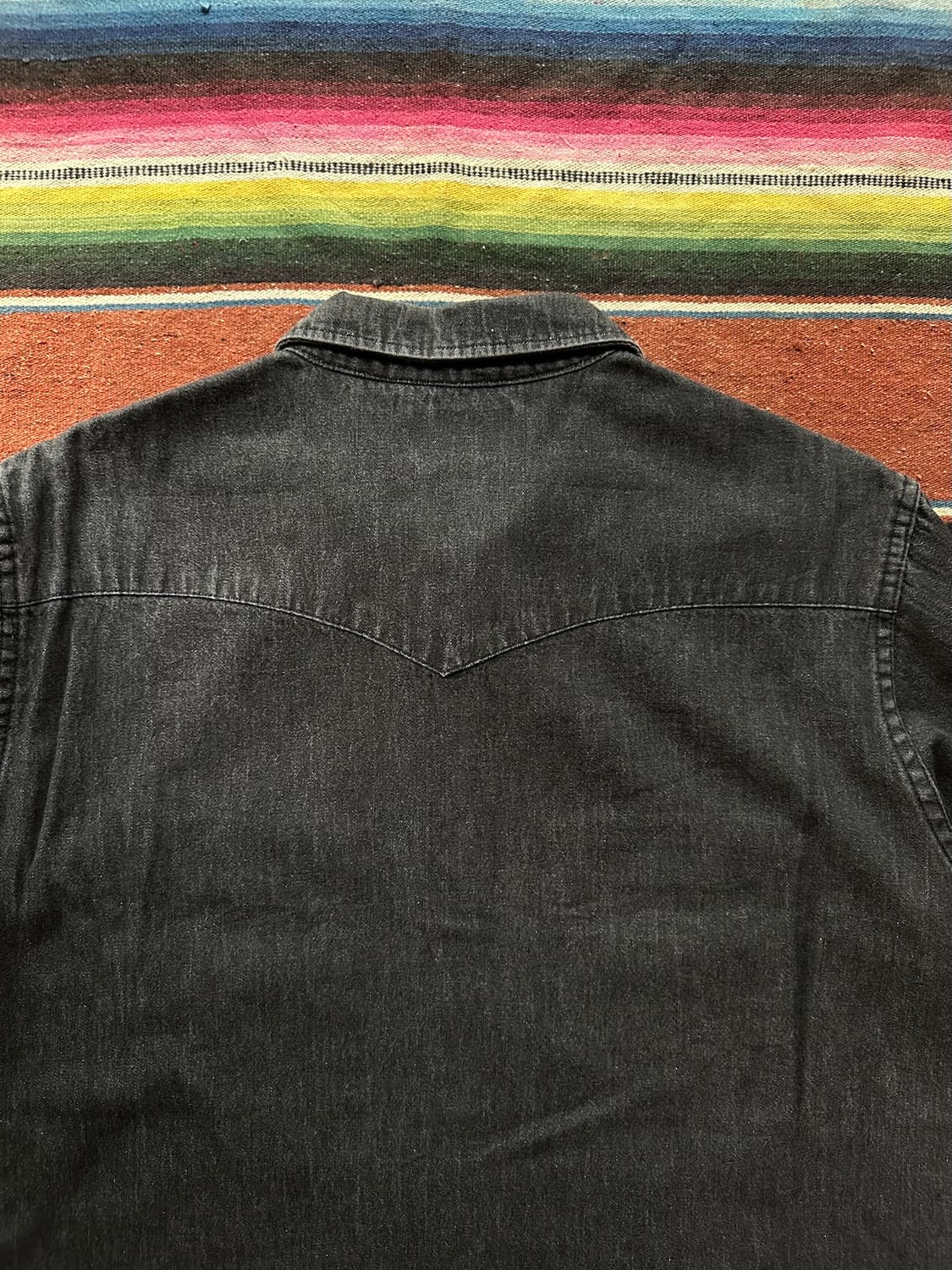 70s Sears Roebucks 빈티지 블랙 데님 웨스턴 셔츠 상품이미지7