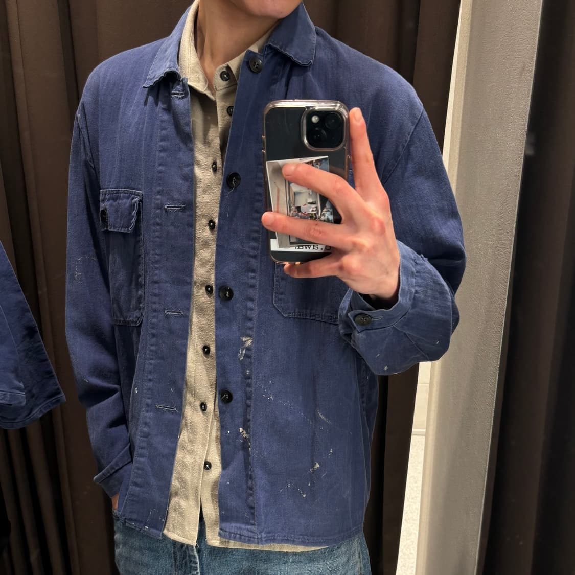 90s herringbone twill french work jacket 상품이미지3