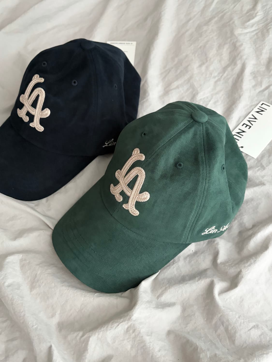 린에비뉴 / 체인스티치 LA로고 딥네이비, 포레스트 그린 / free 상품이미지2