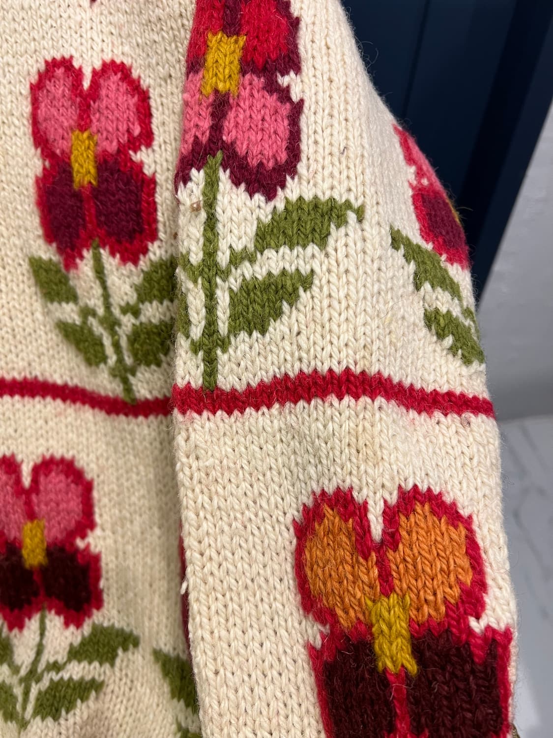 EURO VINTAGE FLOWER 핸드니트가디건 상품이미지10