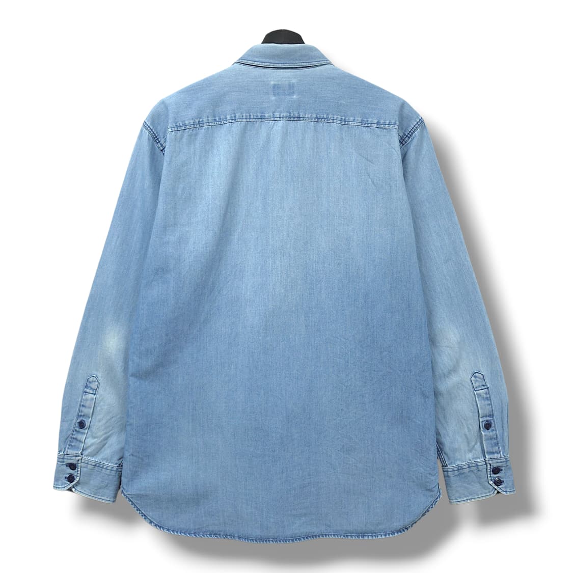 [100] 라코스테  중청 워싱 플립포켓 슬림핏 데님 긴팔셔츠 상품이미지2