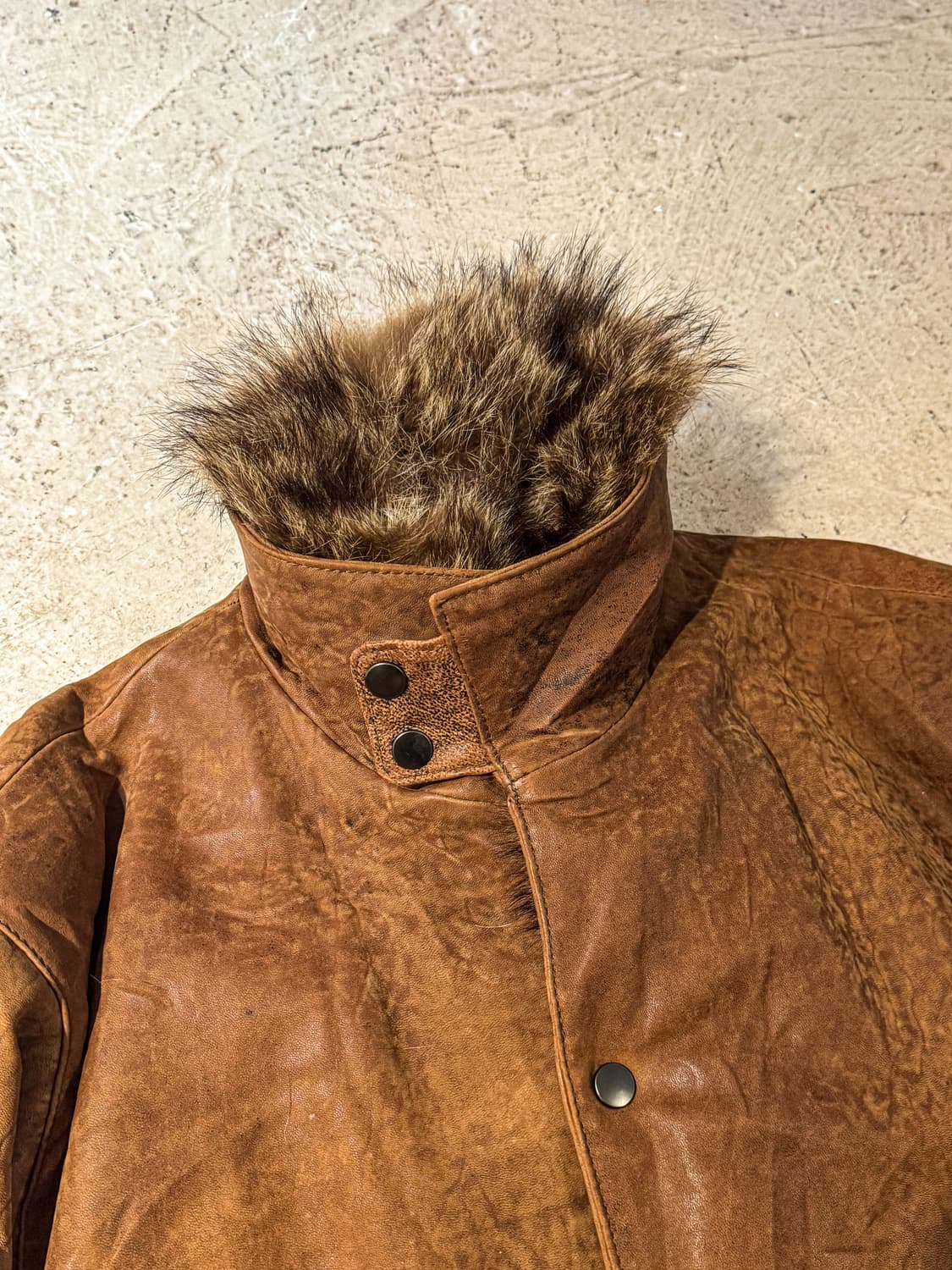 Leather Wear –  Fur Collar Leather Jacke 상품이미지3