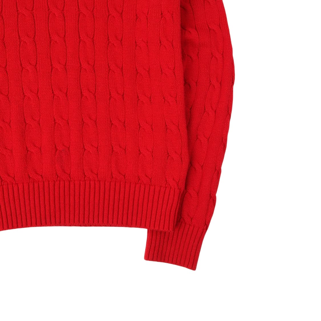 폴로 랄프로렌 레드 코튼 케이블 니트 스웨터 상품이미지4