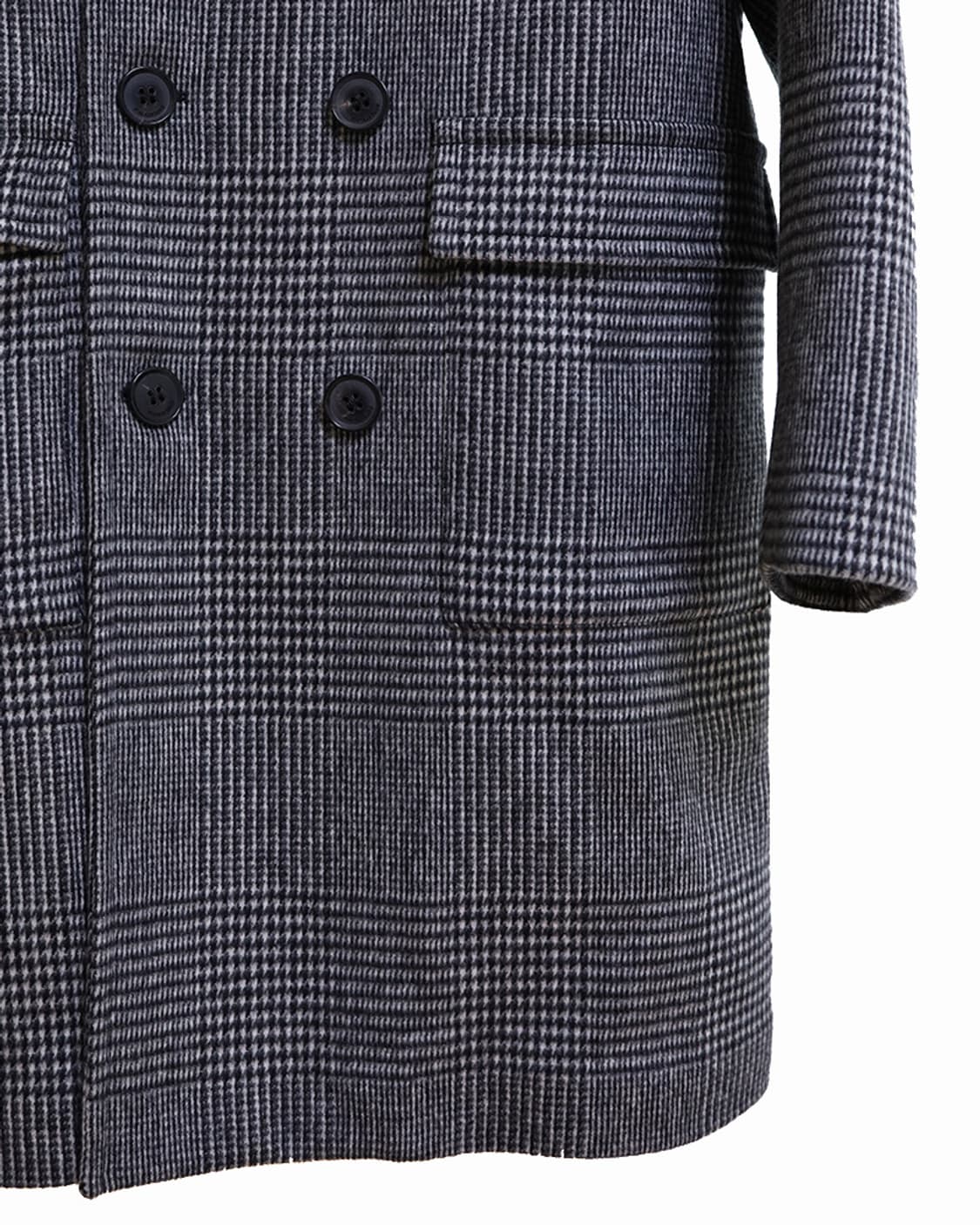 매킨토시 울캐시미어 더블브레스트 체크 코트 40 상품이미지5