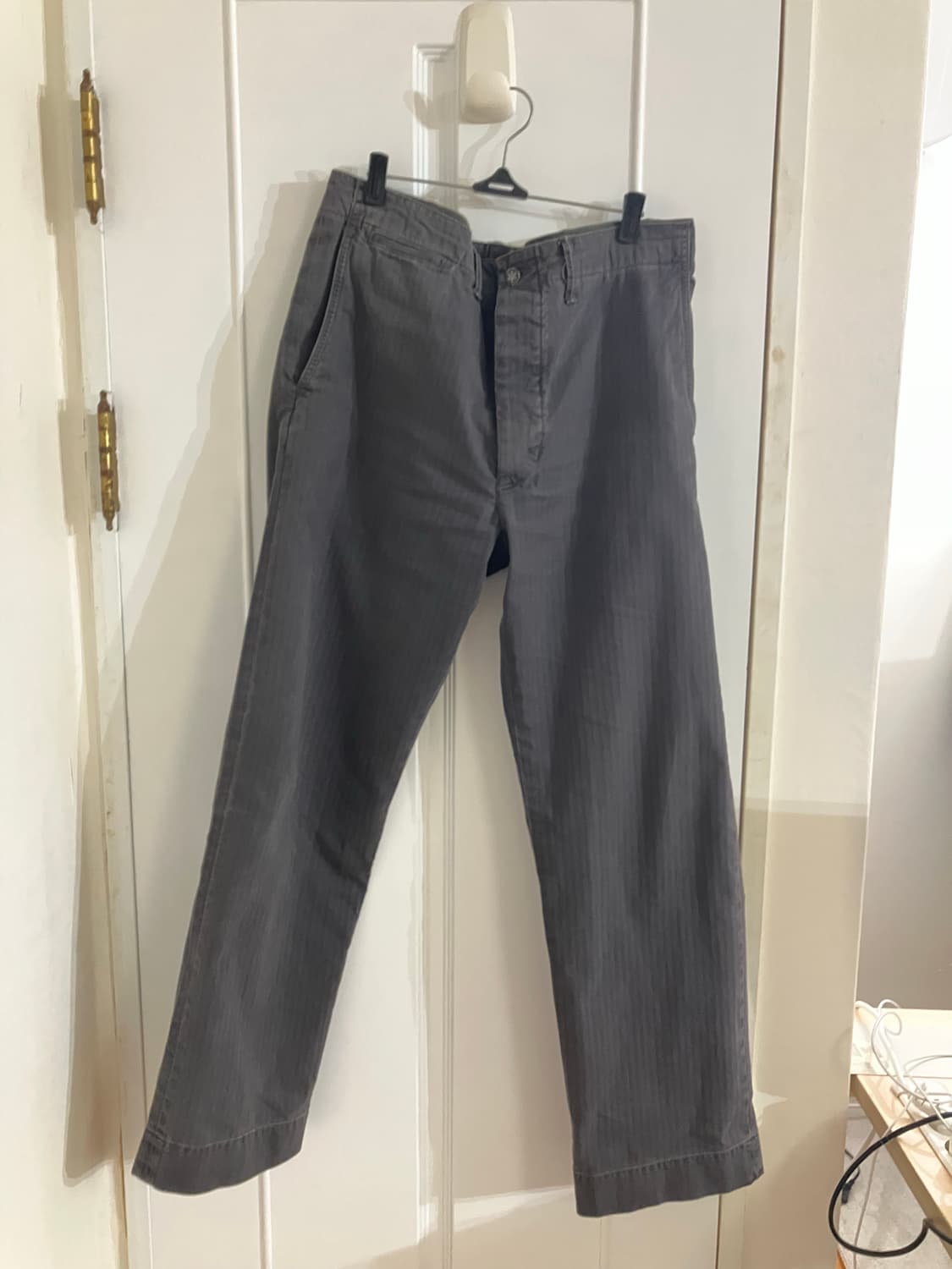 RRL 가먼트 드이 헤링본 필드 팬츠 블랙 32x32 상품이미지1