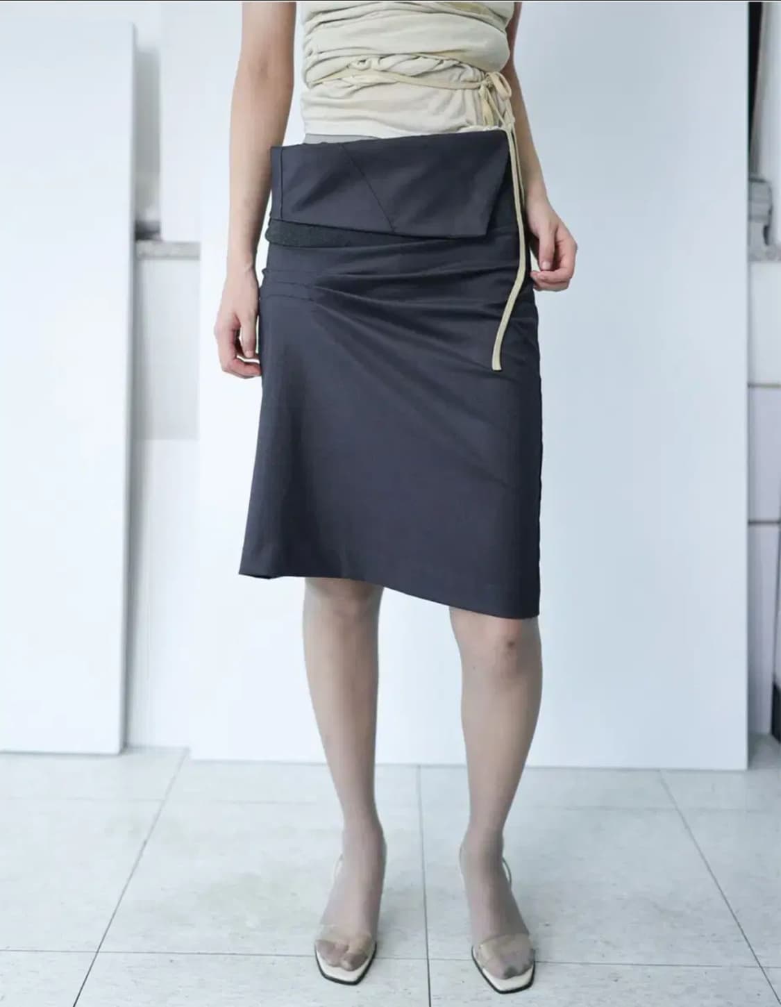울리카상투스 brace pintuck skirt (graphite)S 상품이미지1