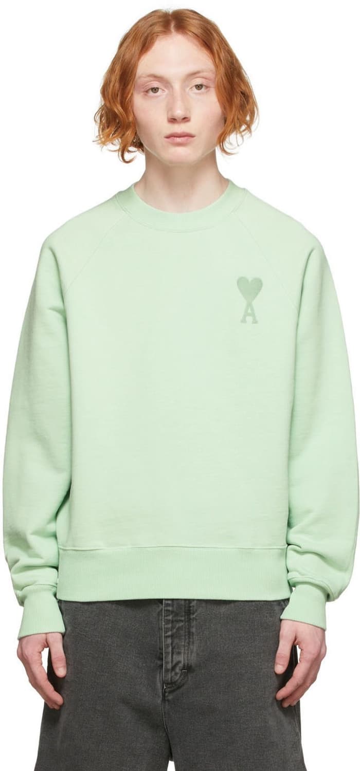 아미 스몰 하트 로고 스웨트셔츠 아쿠아 상품이미지1