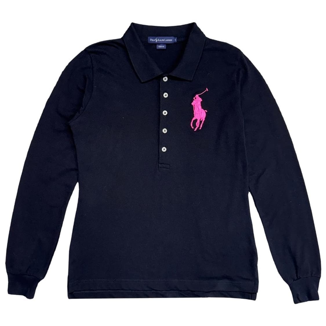 RALPH LAUREN 핑크 빅포니 긴팔 셔츠 블랙 L 상품이미지1