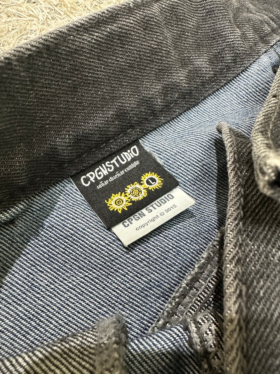 꼼파뇨 믹스드 절개 와이드 데님 팬츠 인디고 블랙 상품이미지4