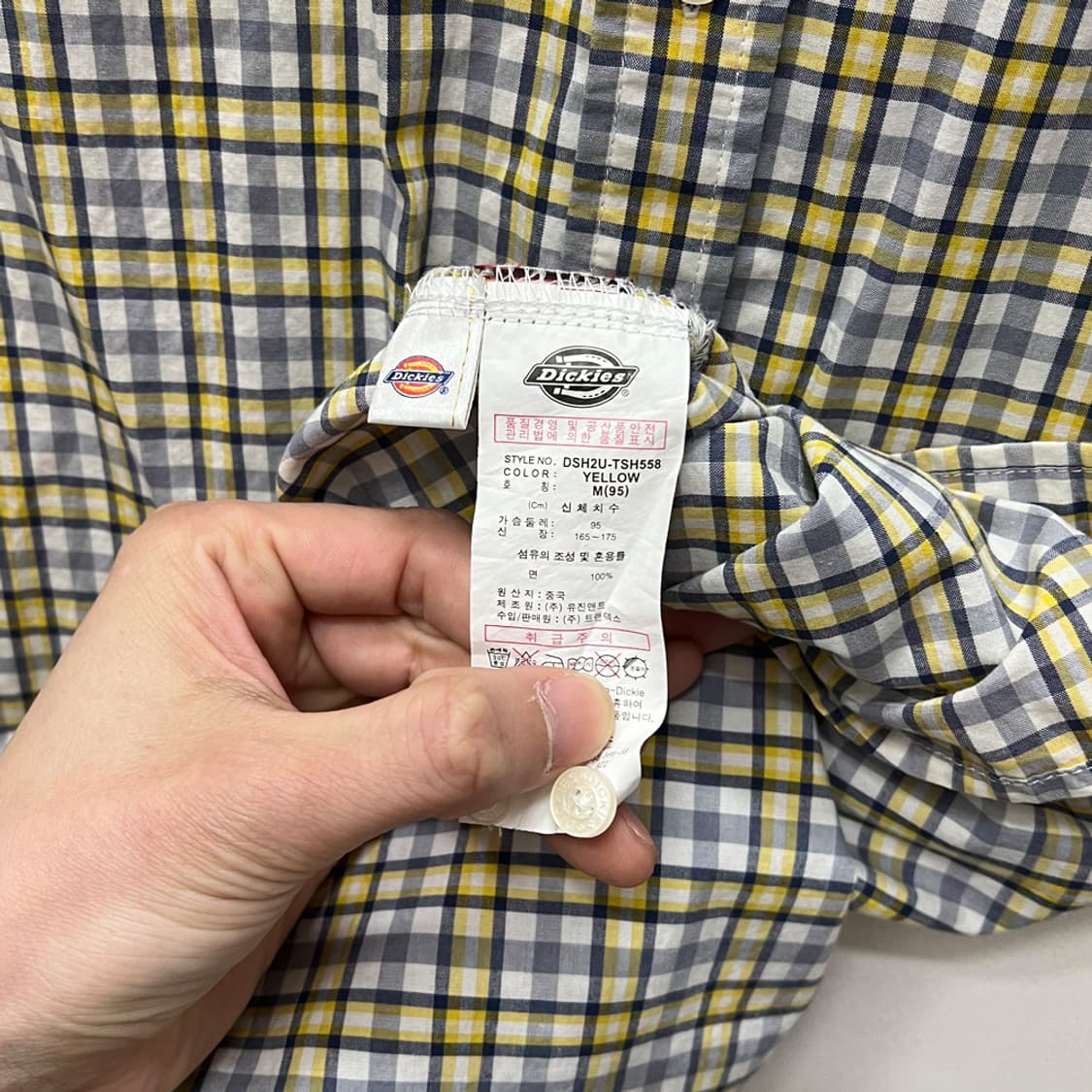 디키즈 자수 로고 체크 반팔 셔츠 M 상품이미지4