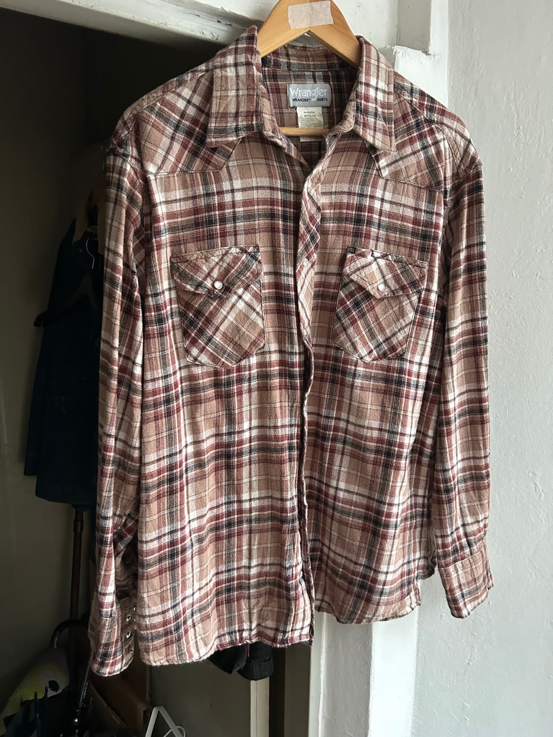 빈티지 랭글러 플란넬 웨스턴셔츠 XLsize 상품이미지1