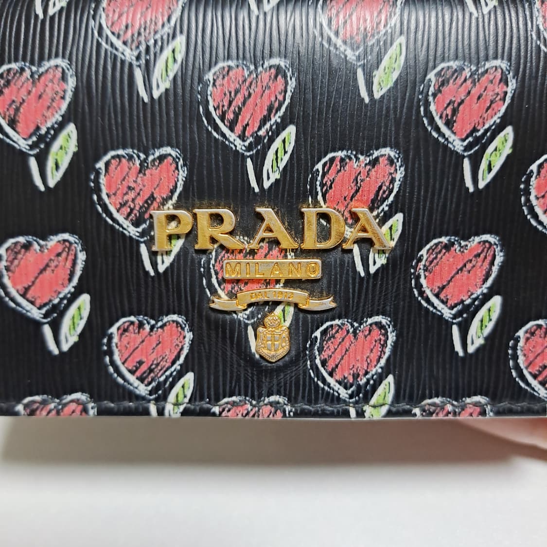 [100%/정품] 프라다 사피아노 하트 패턴 카드지갑, 프라다지갑 상품이미지3