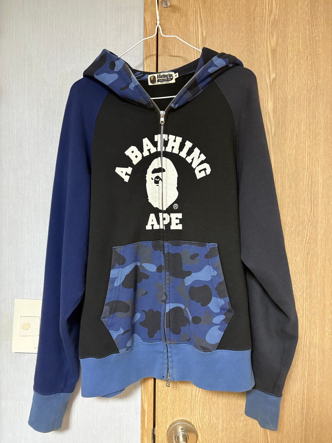 베이프 컬러 카모 릴렉스드 핏 풀 집 후드 네이비 m 상품이미지1