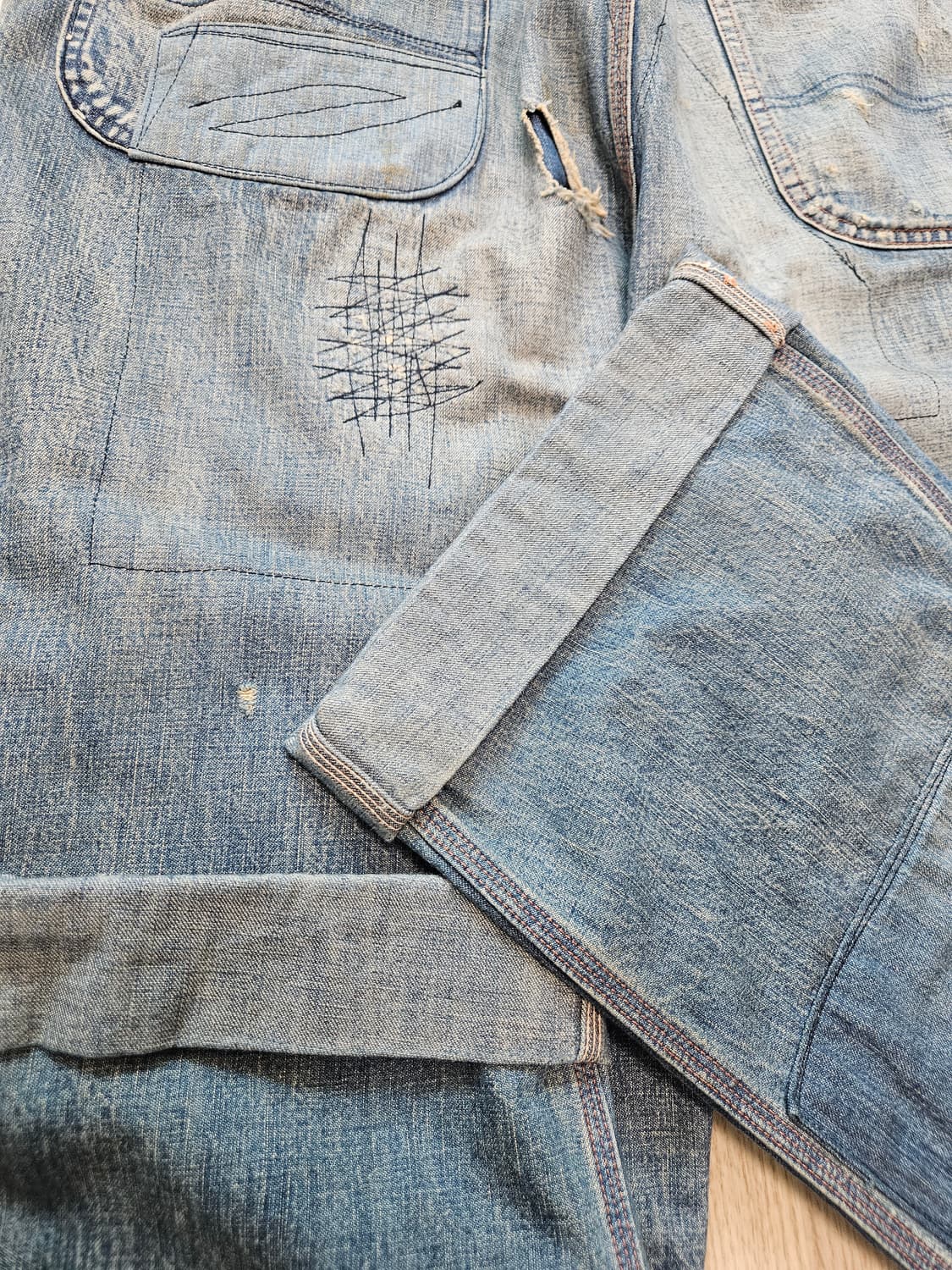 세인트미카엘 더블니 데님팬츠 상품이미지6