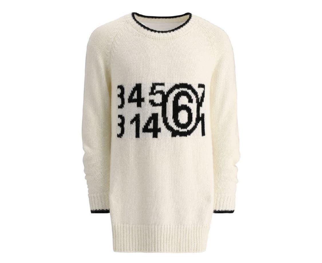 MM6 로고 니트 아이보리 M 무료배송 상품이미지1