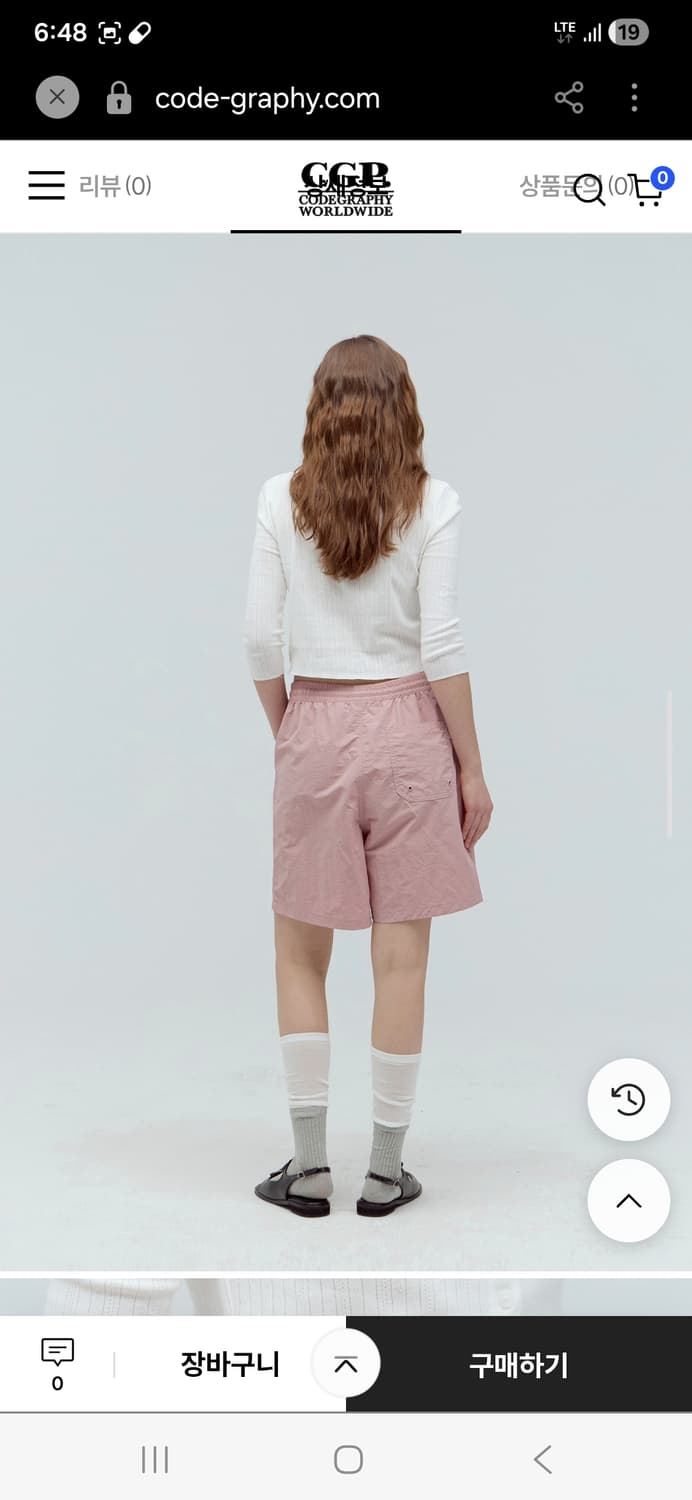 M /정가3.4/코드그라피 핑크 나일론 쇼츠 반바지 상품이미지3