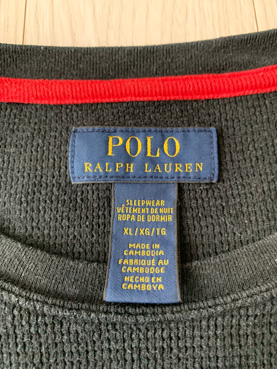 폴로 랄프로렌 블랙 와플 롱 슬리브 XL 상품이미지3