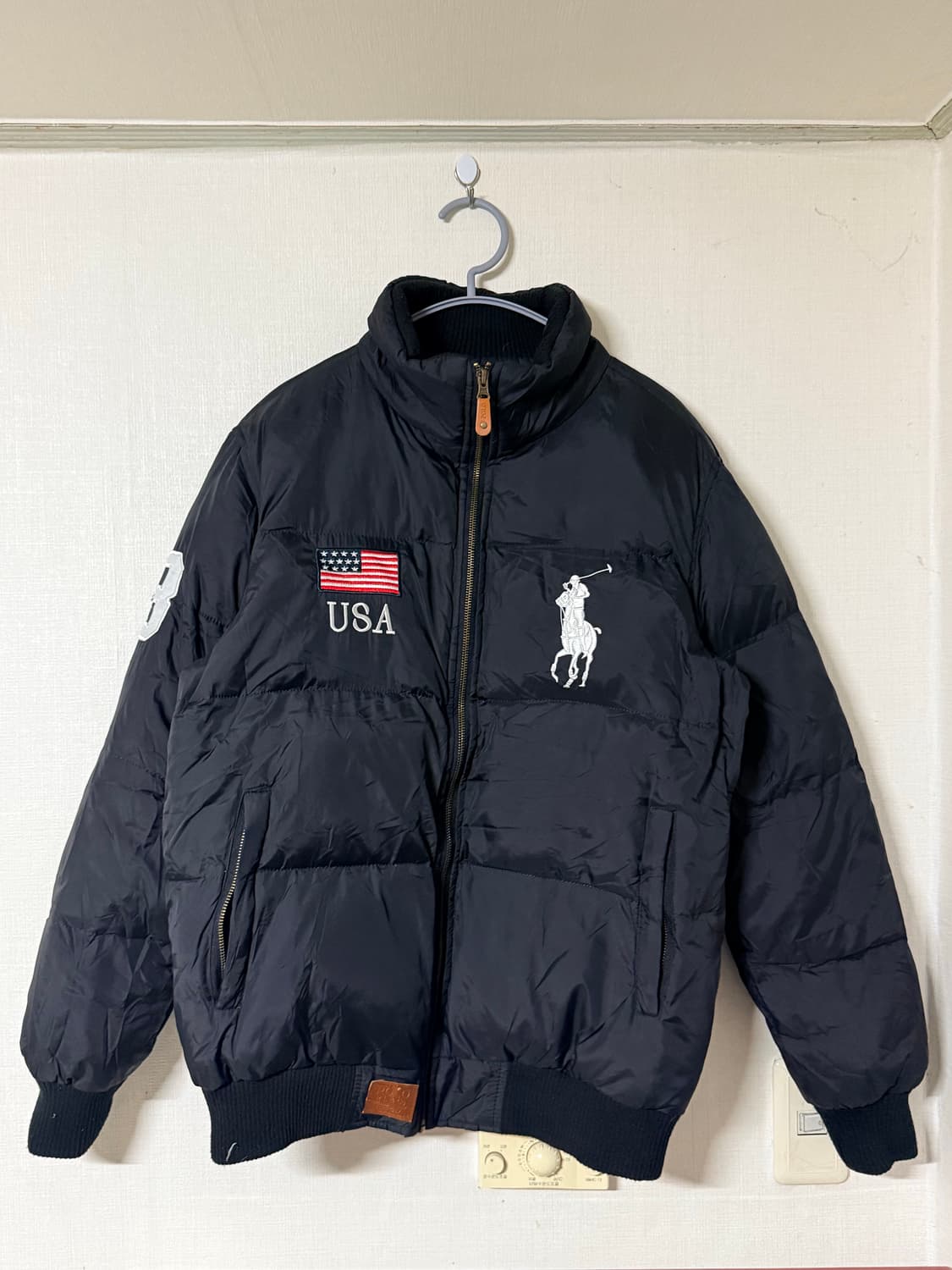 폴로 랄프로렌 빅포니 성조기 패딩 블랙 상품이미지1