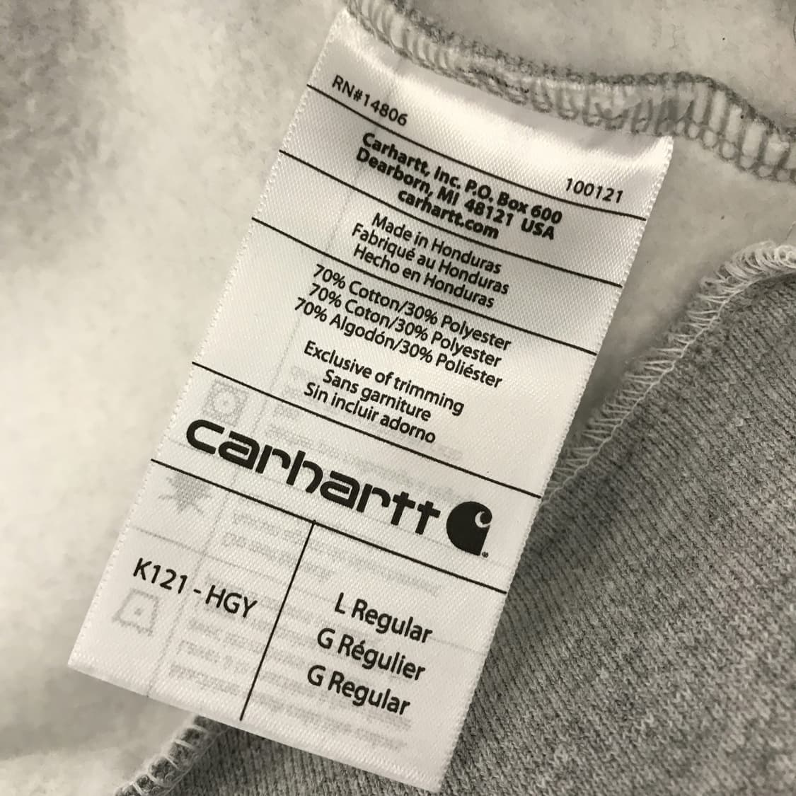 칼하트 K121 미드웨이트 후드 상태우수 [L] 상품이미지6