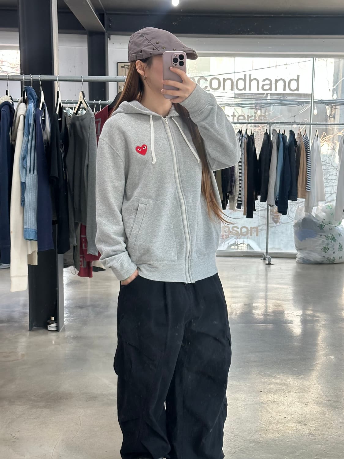 꼼데가르송 하트 후드집업  상품이미지3