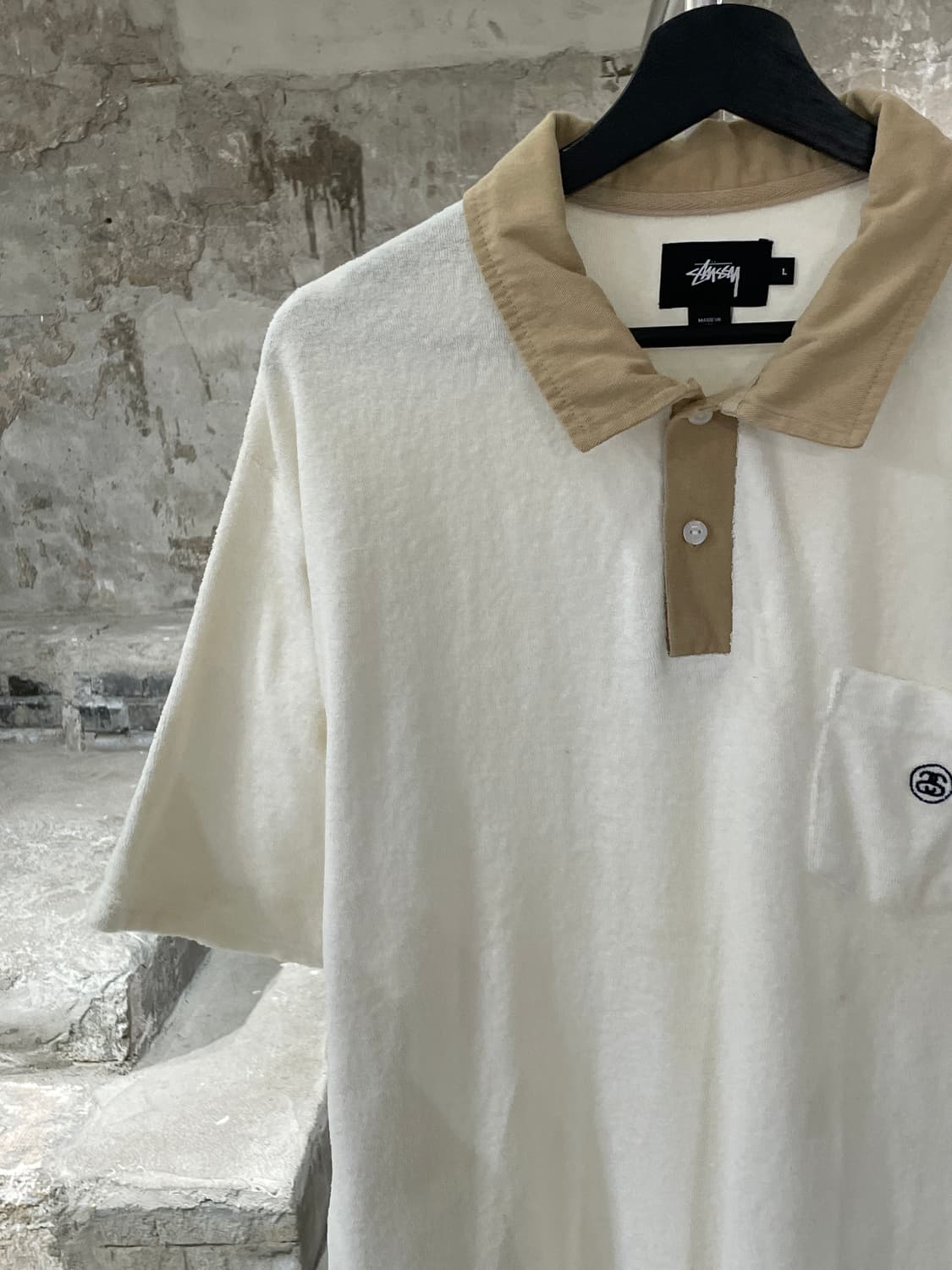 스투시 크림 싱글 포켓 타월 폴로 니트 상품이미지2