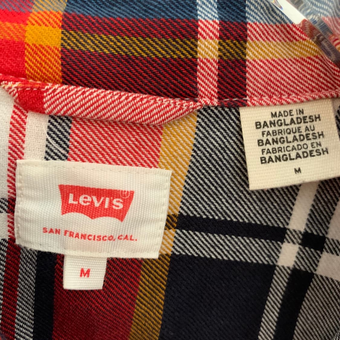 M 리바이스 화이트탭 체크 셔츠 남방 상품이미지4