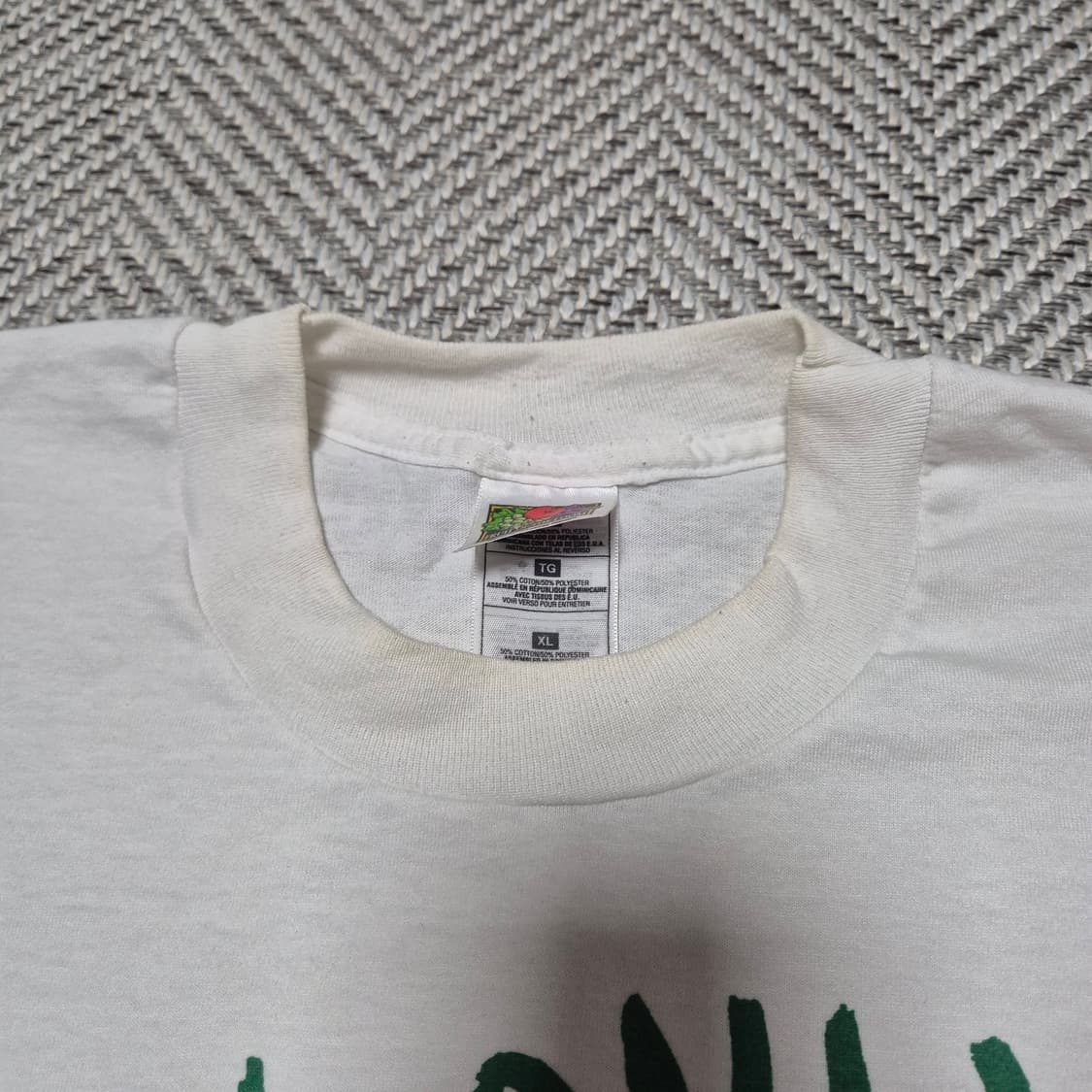 90s Fruit of the loom 싱글스티치 슬로건 티셔츠 (XL) 상품이미지3