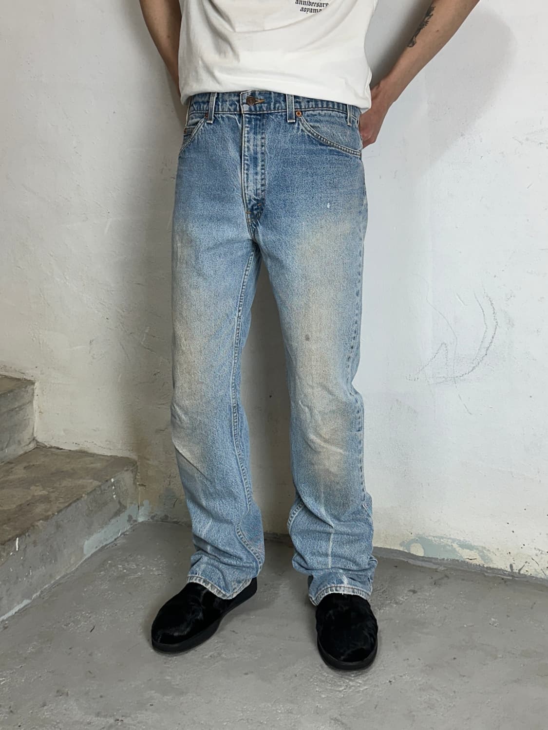 90's USA Made 빈티지 리바이스 517 오렌지탭 부츠컷 데님 상품이미지3