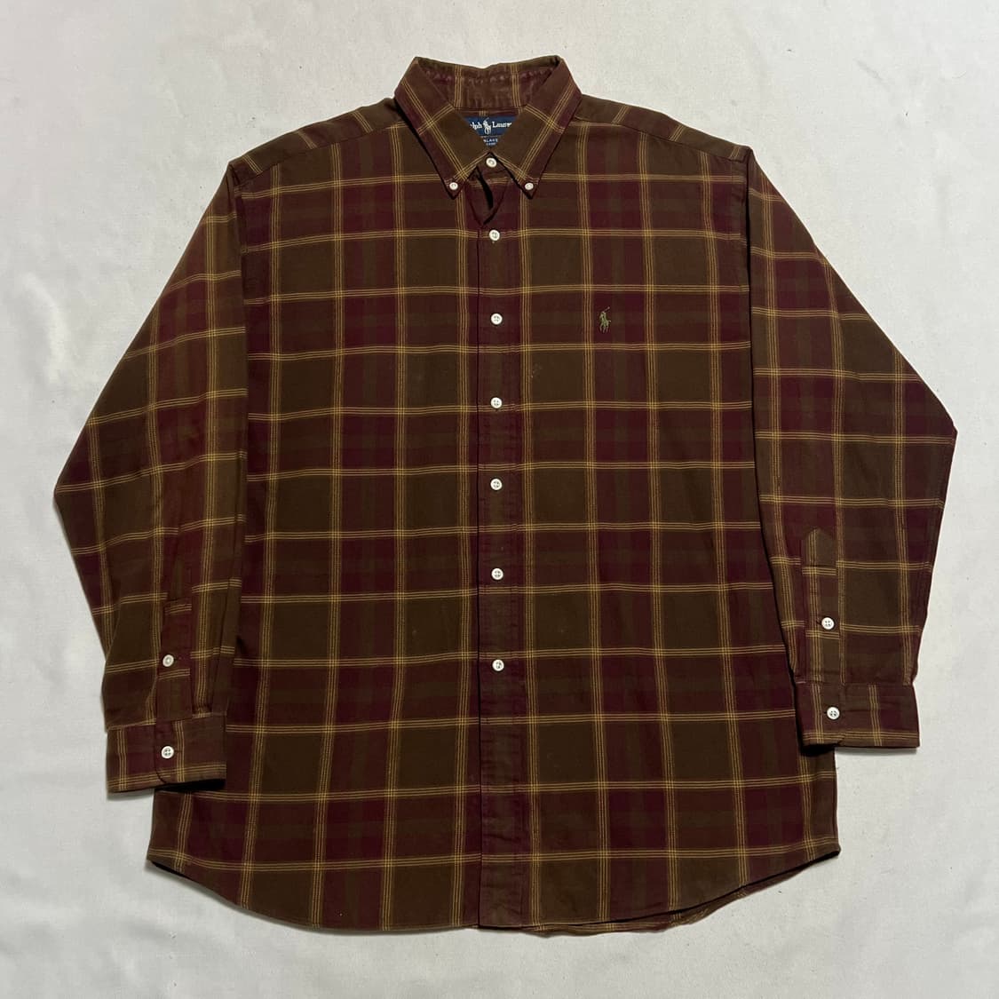 XL 폴로랄프로렌 코튼 브라운 체크 셔츠 상품이미지2