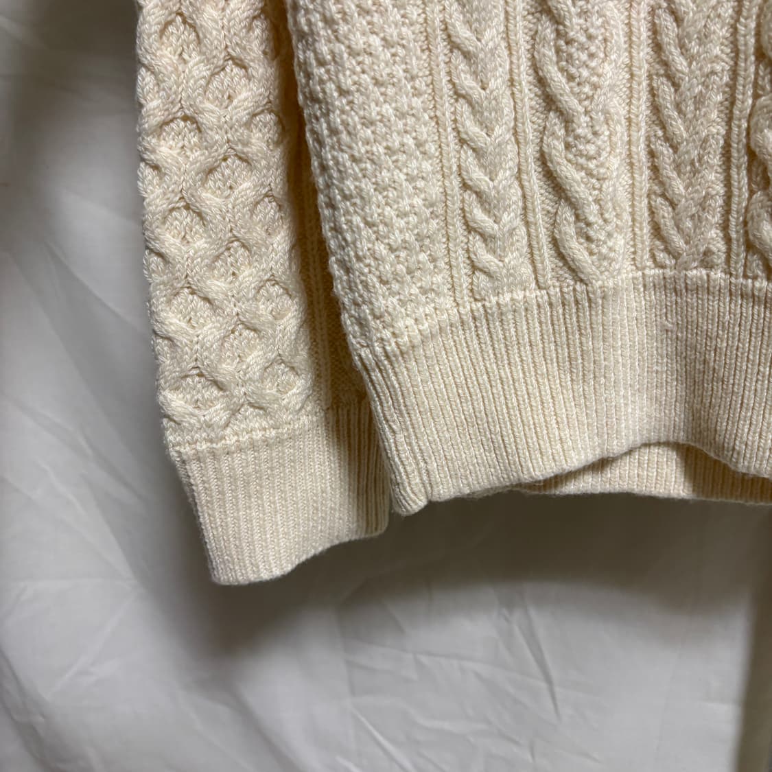 (새제품) 유니클로 피셔맨 케이블 니트 / 아이보리, L 상품이미지5