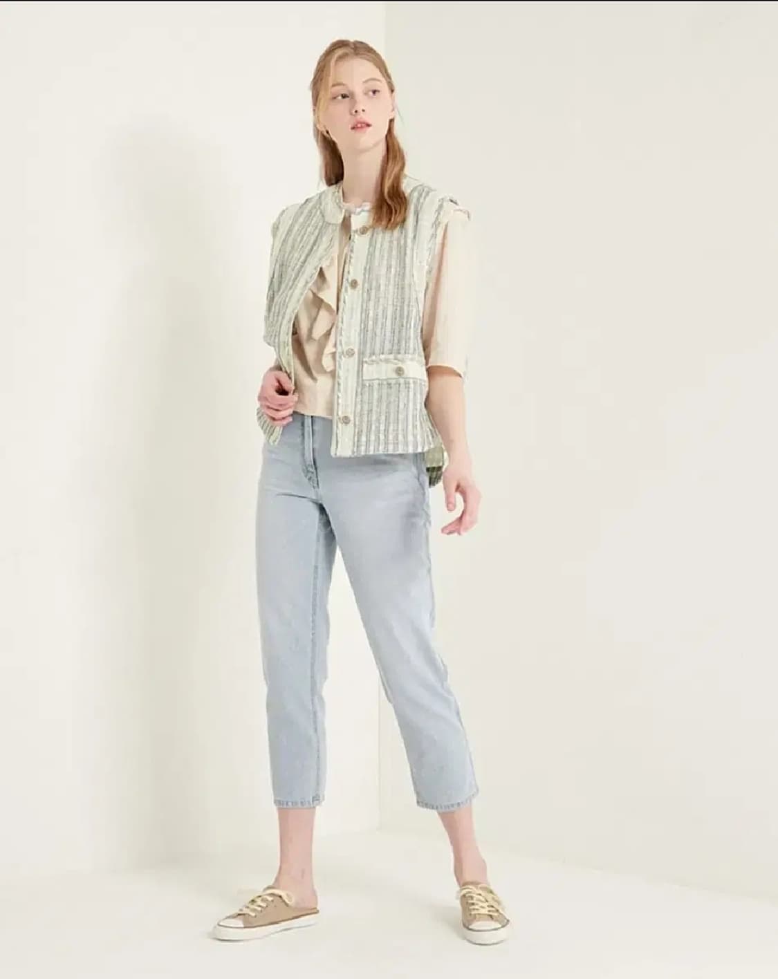 여성 82 SJSJ 브레이드 라인 베스트 조끼 상품이미지1