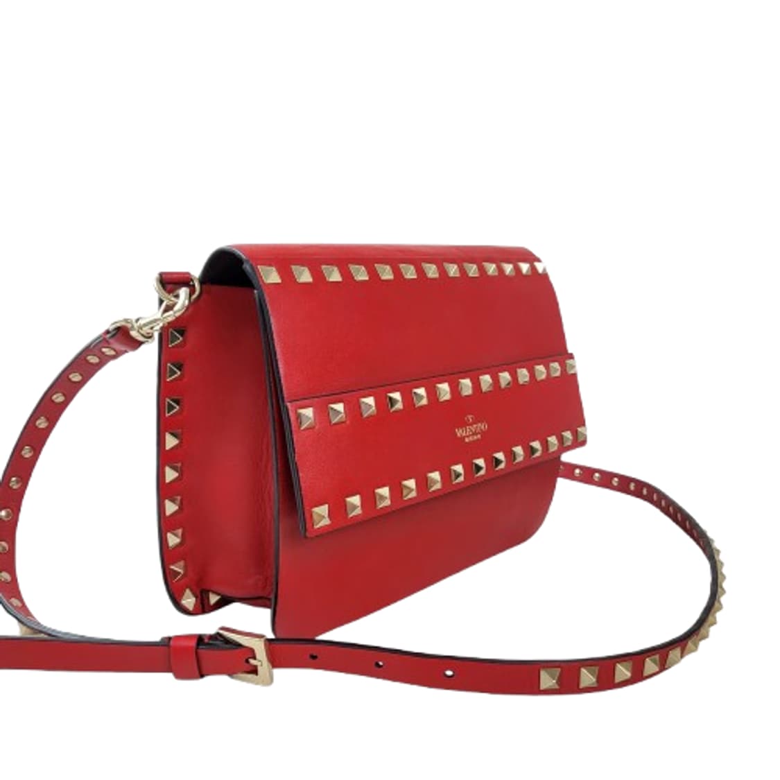 정품 발렌티노 락스터드 레드 크로스백 상품이미지3