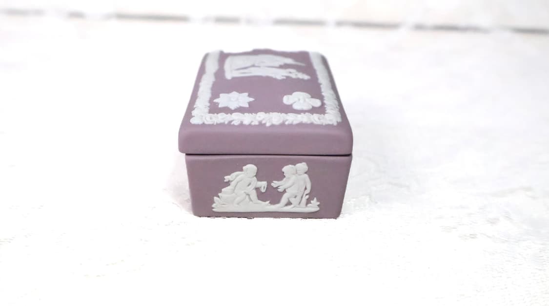 [컨디션할인] 웨지우드 제스퍼웨어 라일락 직사각트링켓 소품함 상품이미지6