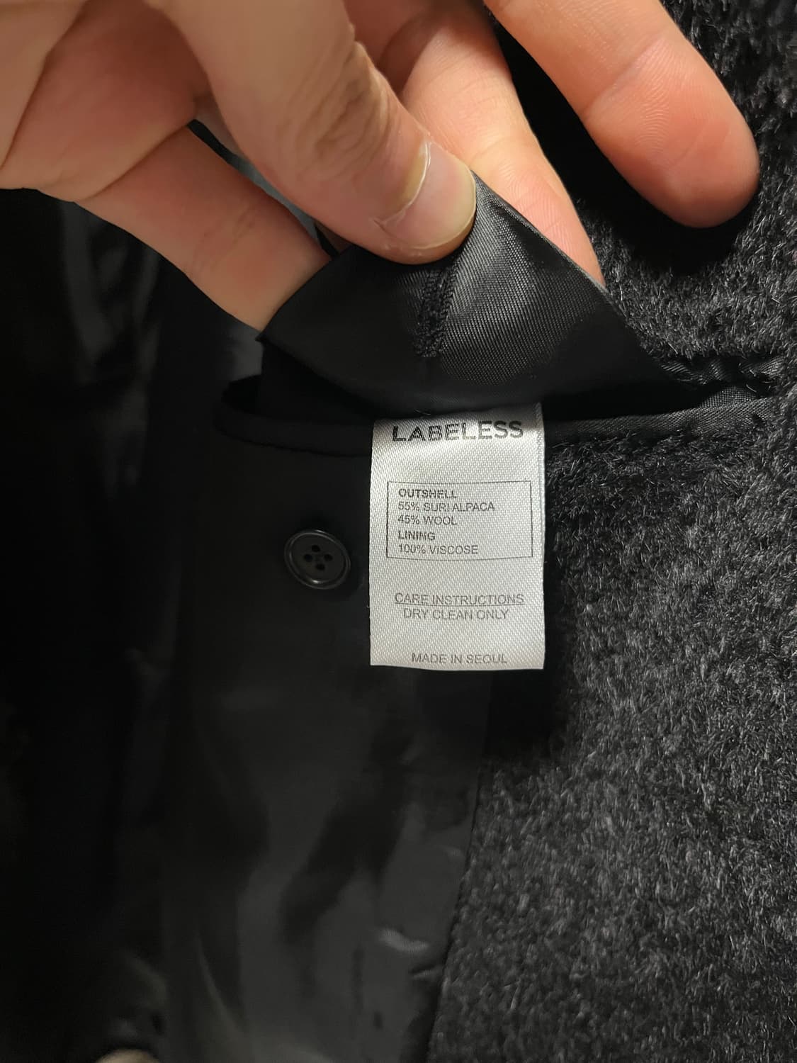 LABELES 블랙 울코트 상품이미지3