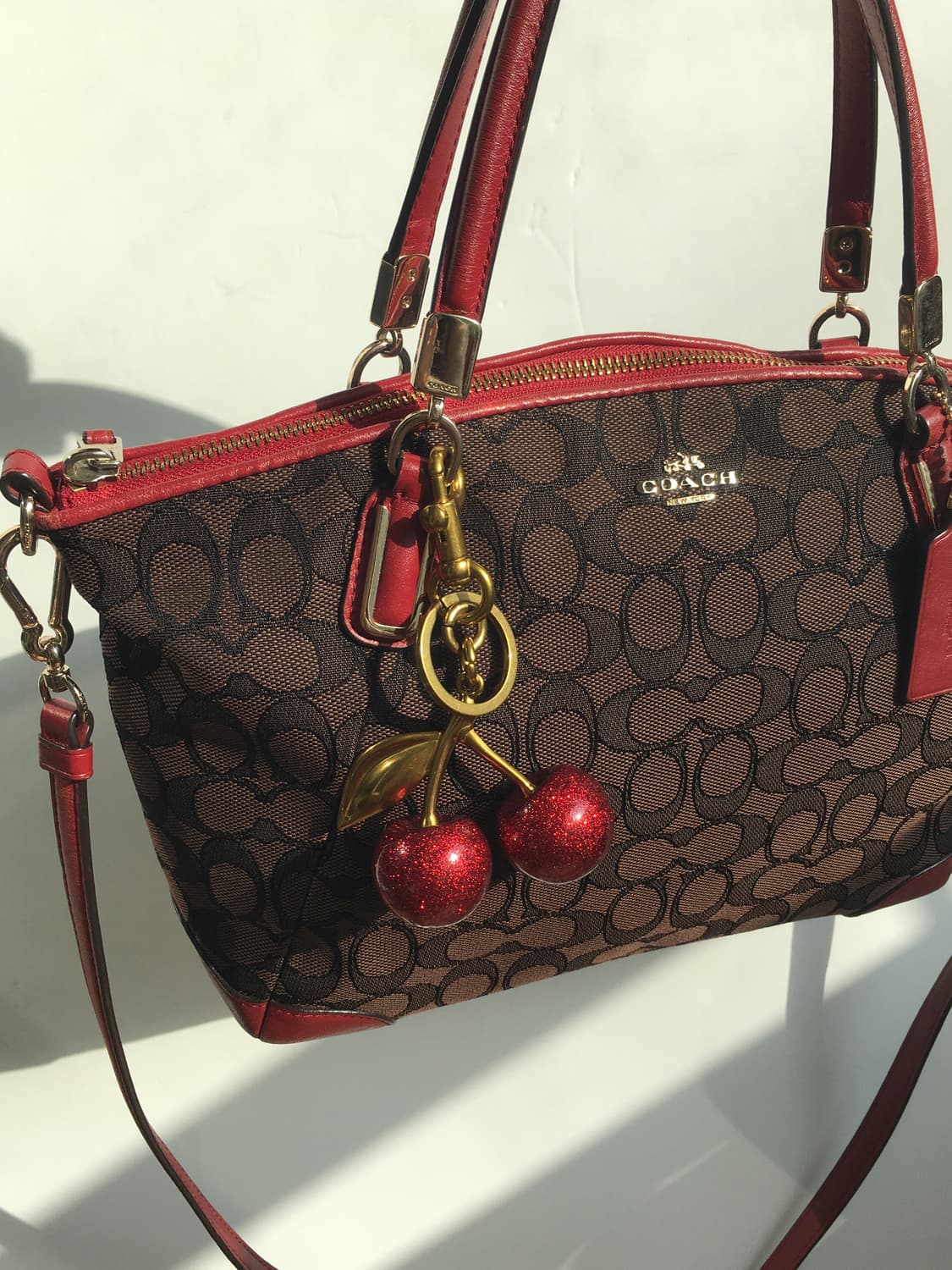 코치 켈시 아웃라인 시그니처 사첼백 레드 상품이미지2