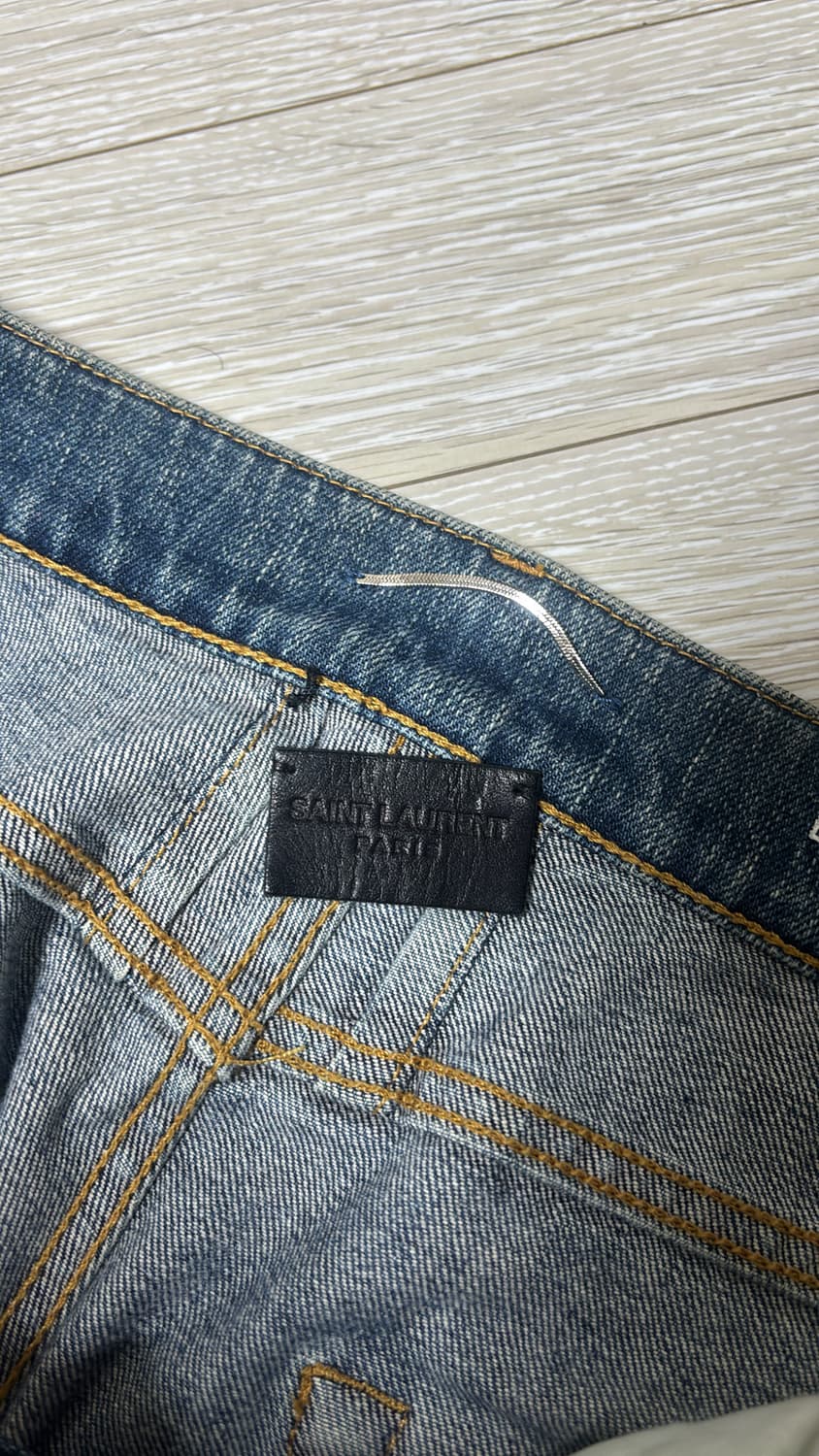 생로랑 레더패치 스터드 데님 팬츠 32사이즈 상품이미지2