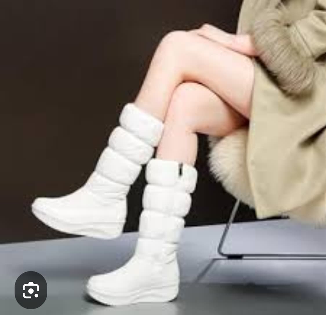 화이트아이보리 패딩 롱부츠 240 지퍼형 | 털깔창 포함 5cm키높이 상품이미지1