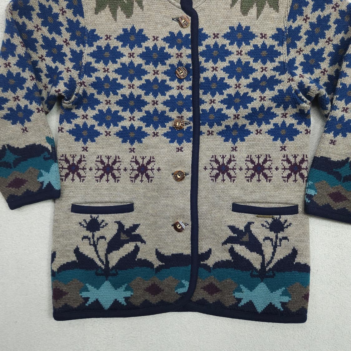 Made in Austria Geiger 플라워 패턴 울 가디건 38 상품이미지4