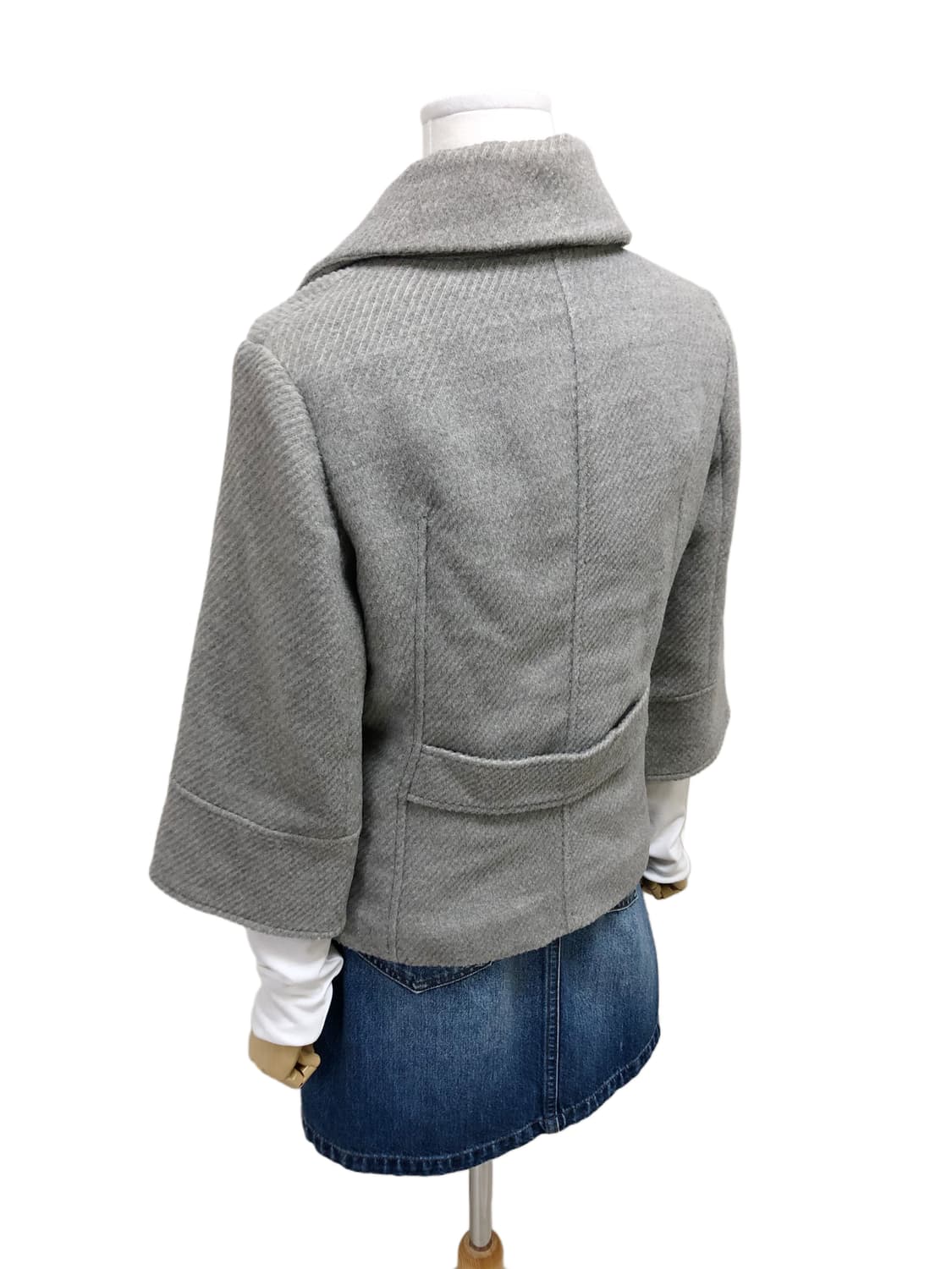 멜란지 그레이 히든 버튼 코트 상품이미지9