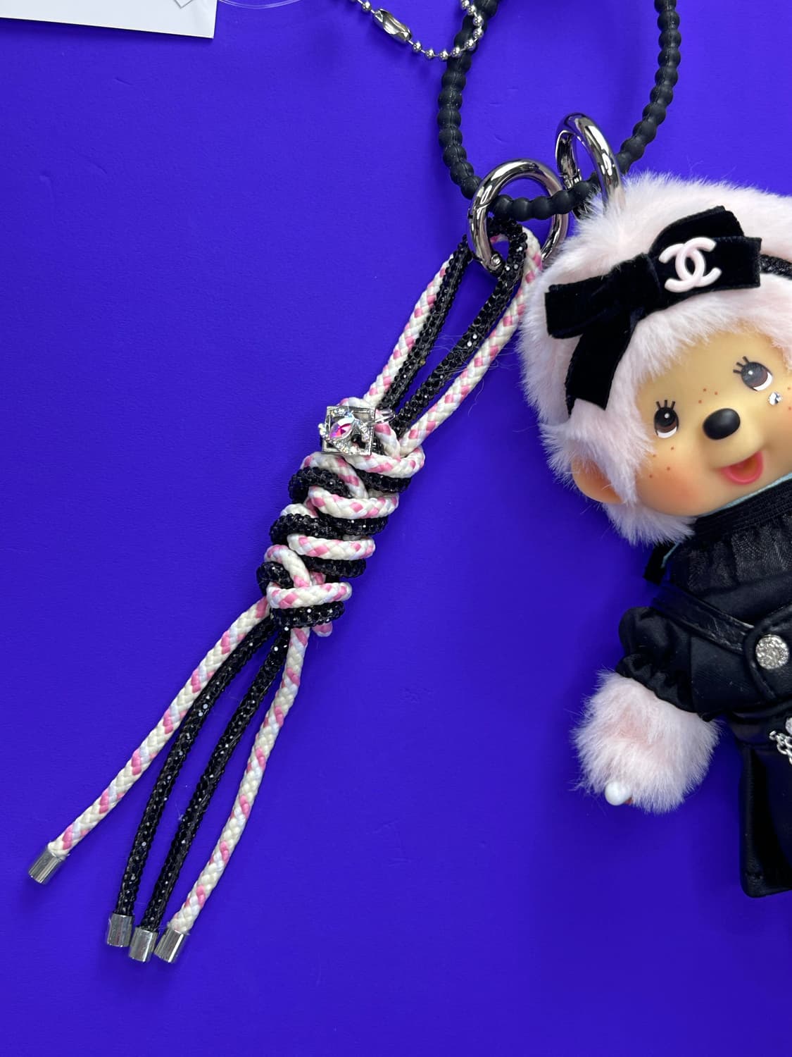 (4)정품몬치치💘블랙레더룩 커스텀키링 상품이미지2