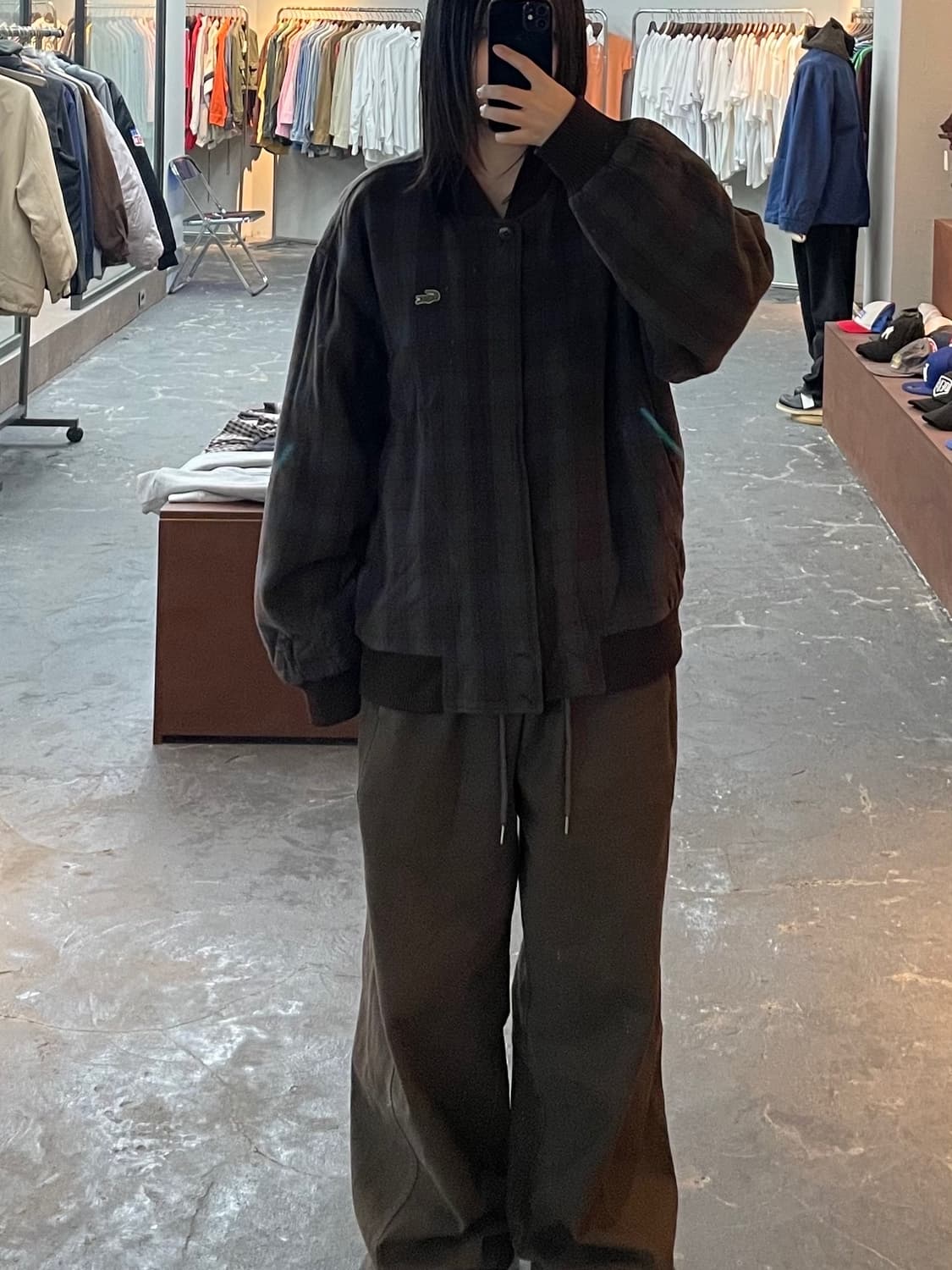 라코스테 체크 패턴 블루종 자켓 H1264 상품이미지1