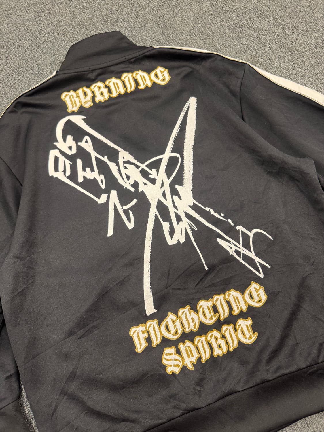 Japanese vintage 프린팅 검흰 집업져지 상품이미지5