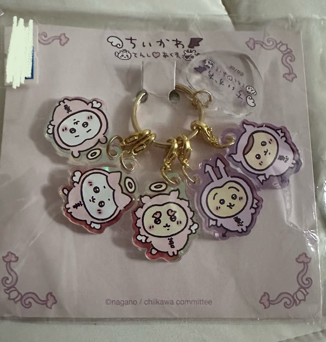 치이키와 하치와레 우사기 쿠리만쥬 아크릴 키링 천사 악마 먼작귀 상품이미지1