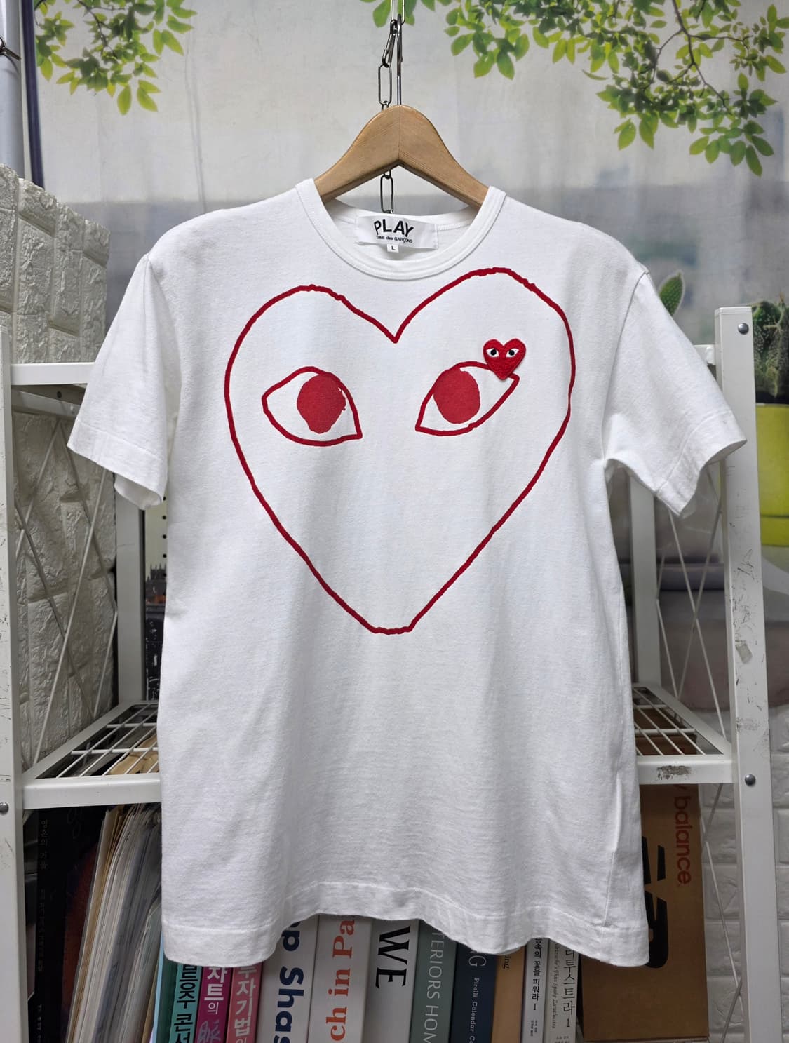 꼼데가르송 반팔티셔츠 슬림100 빅로고 더블하트 티셔츠 MN05 상품이미지1