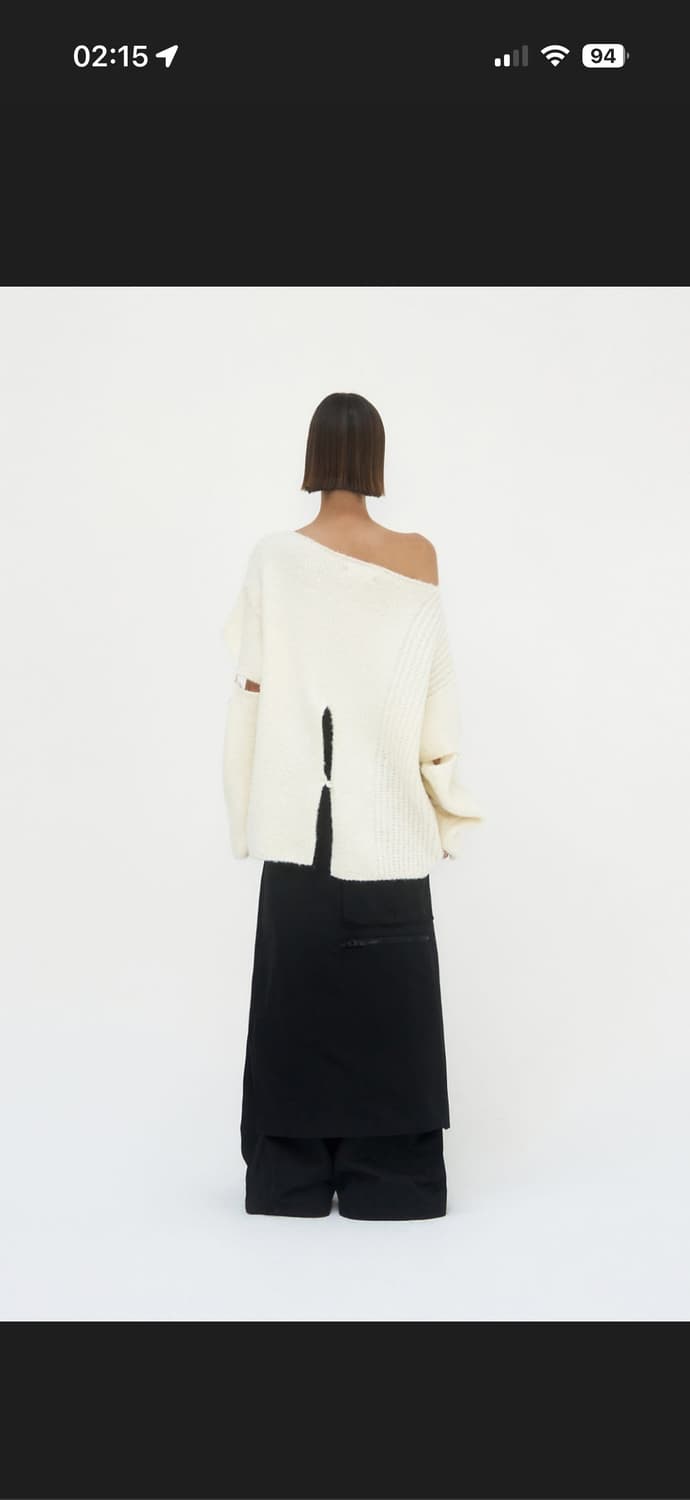 Sleeve slit boat neck knit 상품이미지3