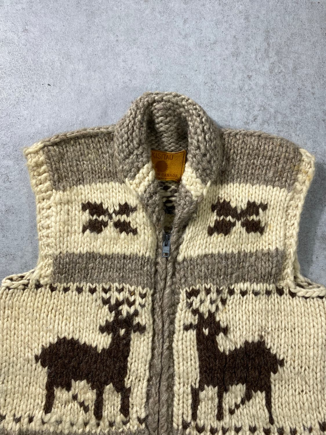 [M] KISITAU 캐나다 메이드 코위찬 니트 베스트 상품이미지2
