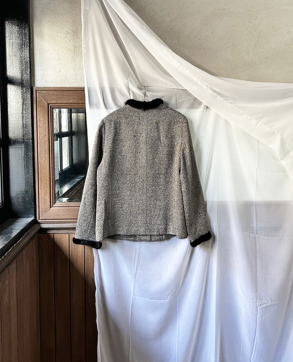 LEILIAN mink trim tweed jacket 상품이미지10