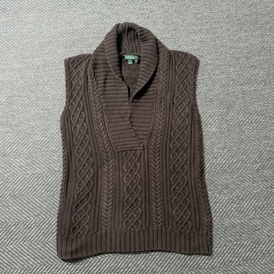 랄프로렌 브라운 니트 조끼 (XL) 상품이미지1