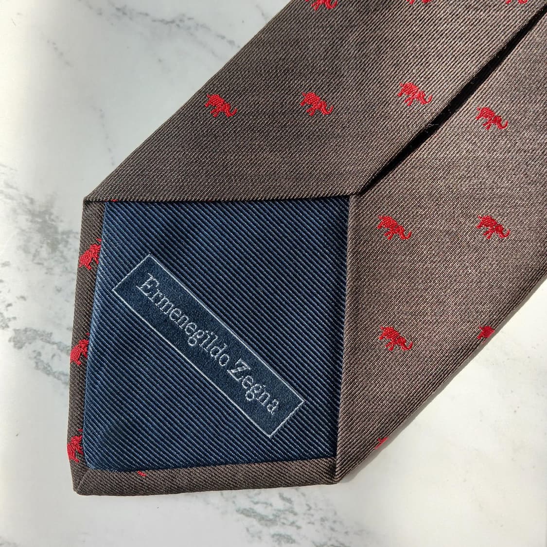 에르메네질도 제냐 브라운 코끼리 자카드 넥타이 9cm A+등급 E893
 상품이미지7