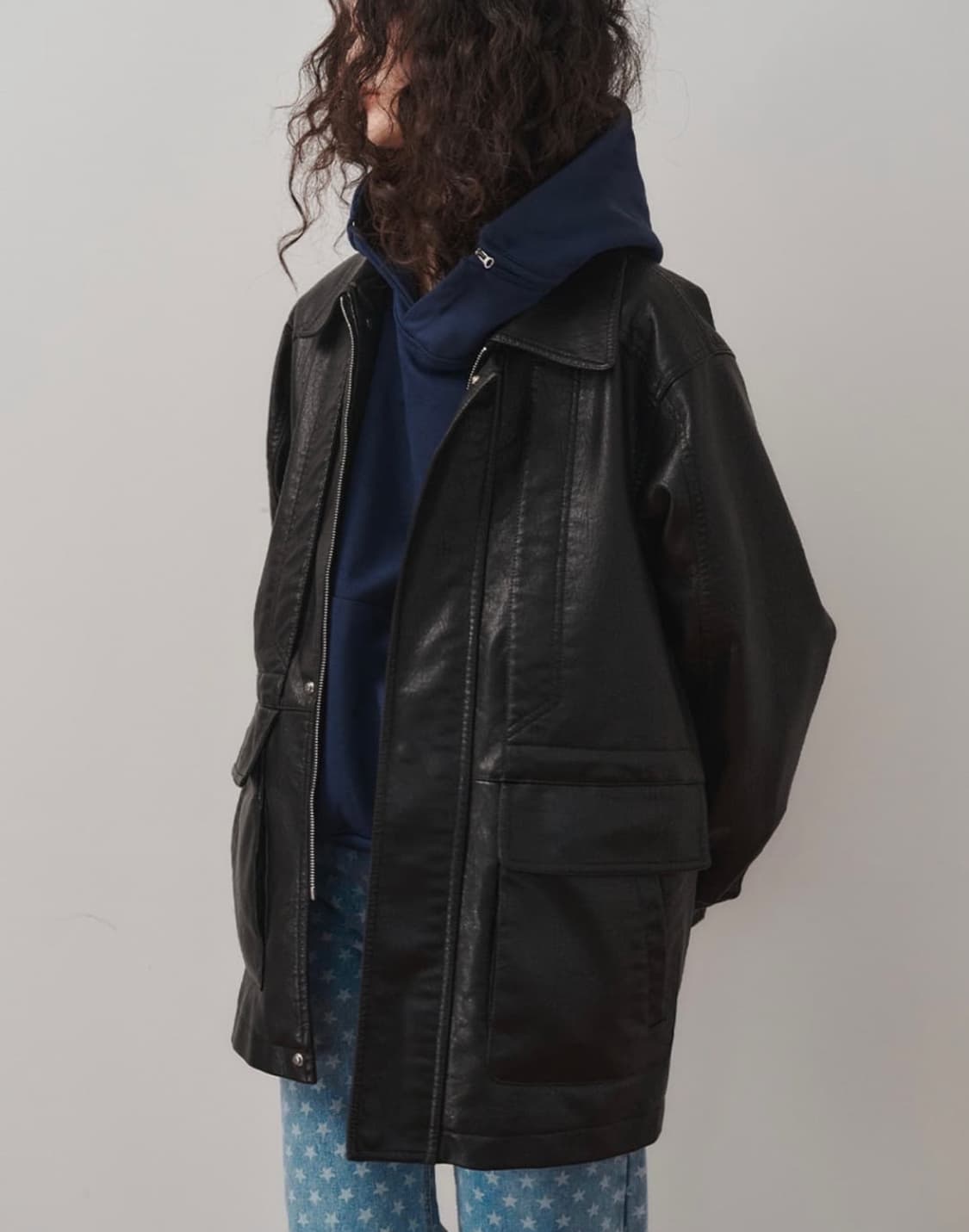 플리즈프로젝트 비건 레더 자켓 상품이미지2